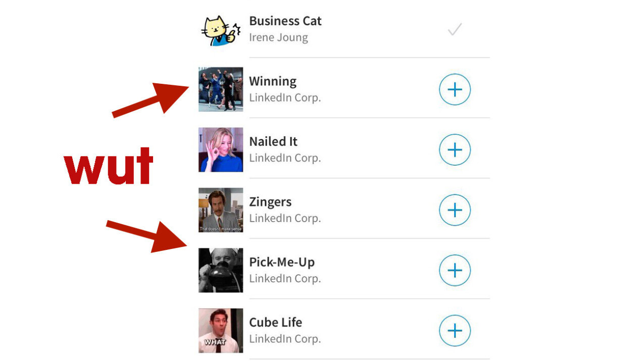 LinkedIn’s chat stickers and GIFs are still (unsurprisingly) absolutely terrible