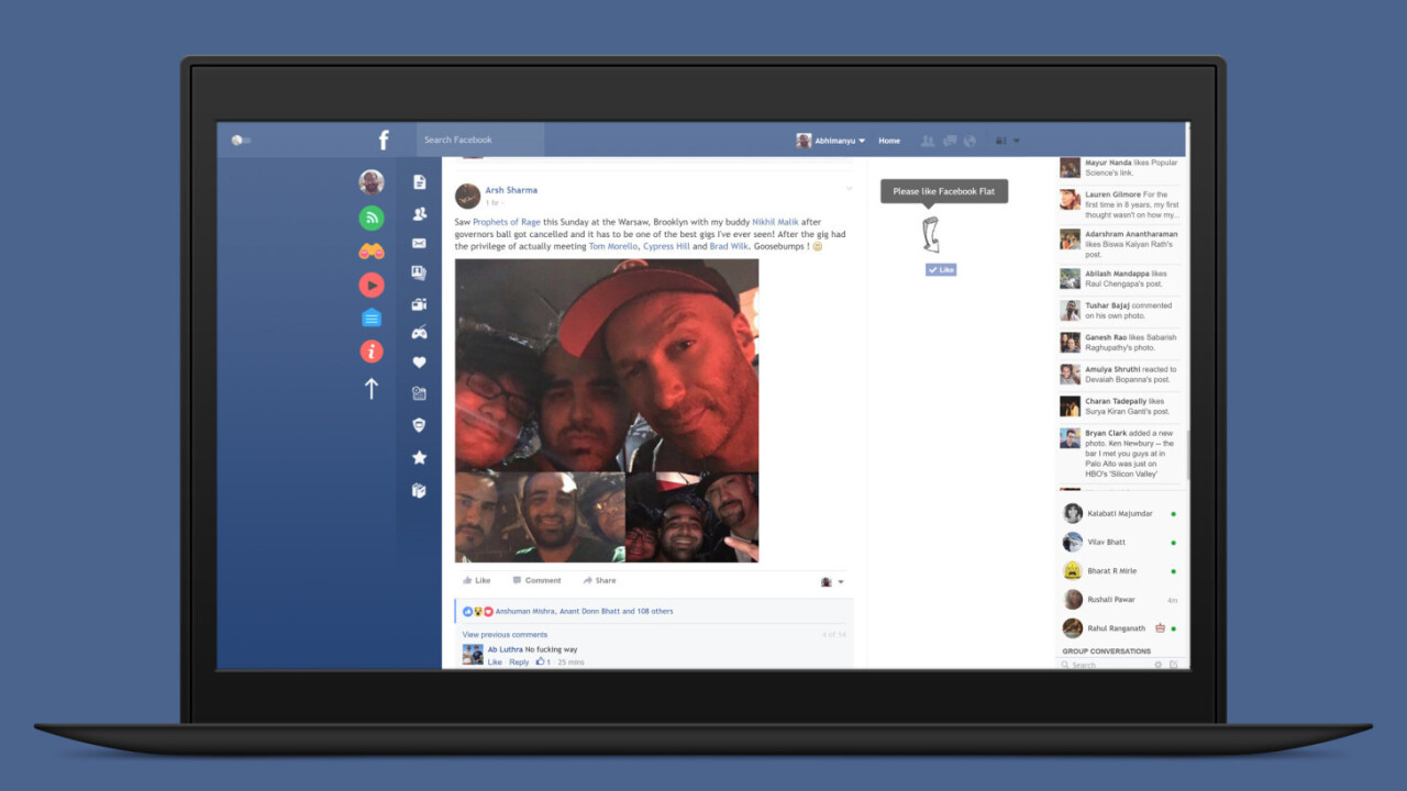 Flatbook for Chrome cleans up Facebook’s messy desktop interface