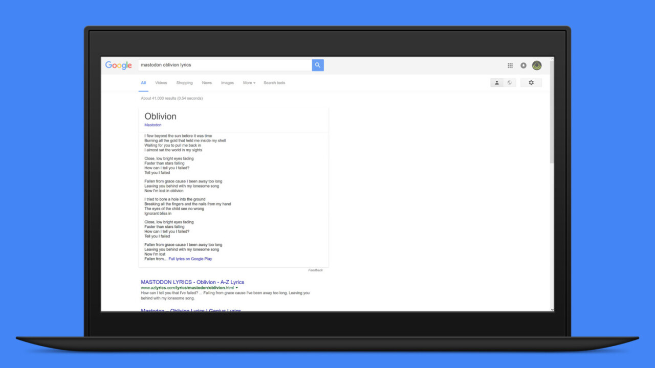 Google is now the best search engine for song lyrics