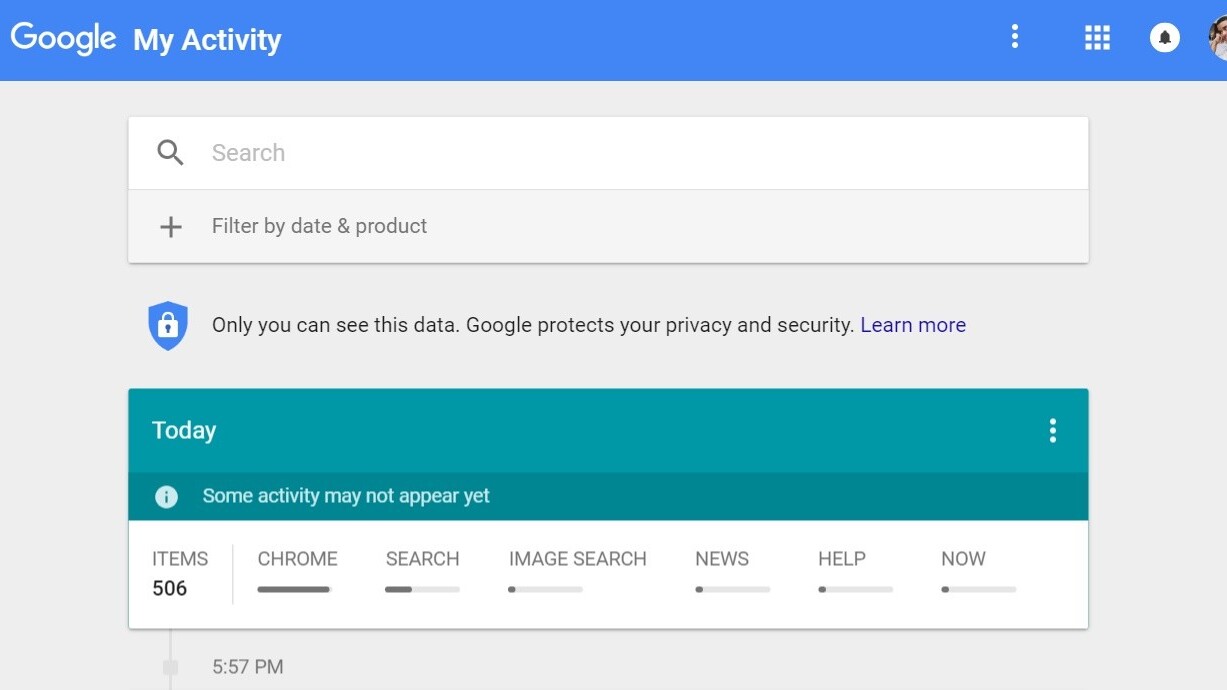 Google’s new My Activity page lets you see all your Google history in one place