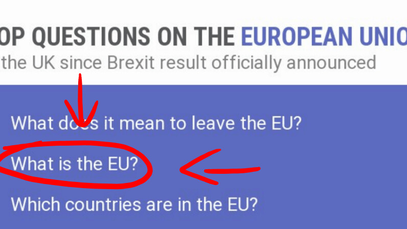 UK reassuringly asks Google ‘What is the EU?’ after voting to leave the EU