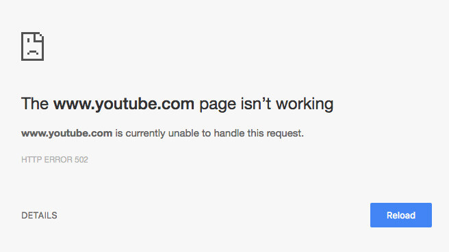 YouTube was down for the first time in ages