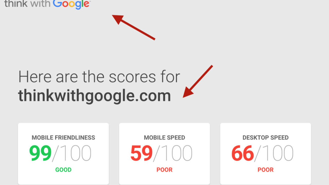 That awkward moment when Google fails its own website testing tool