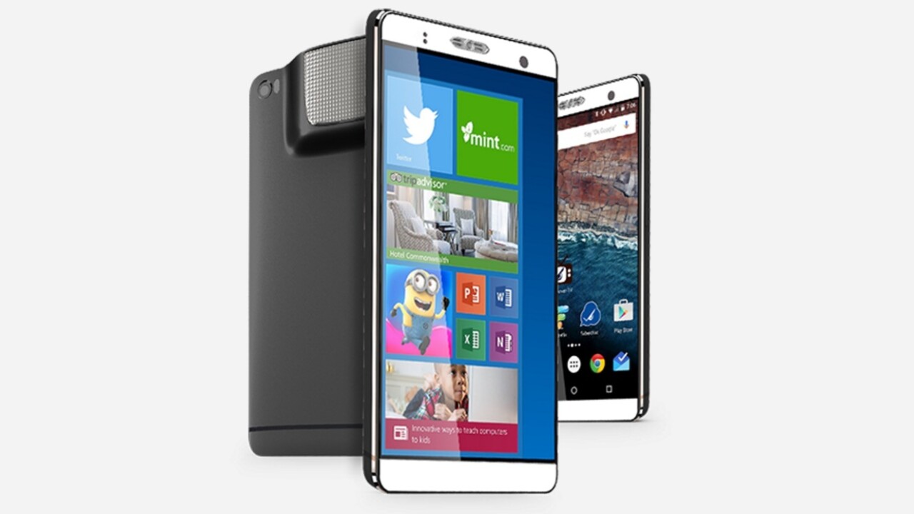 This 7-inch Frankenphone comes with Android, PC Windows, and a projector