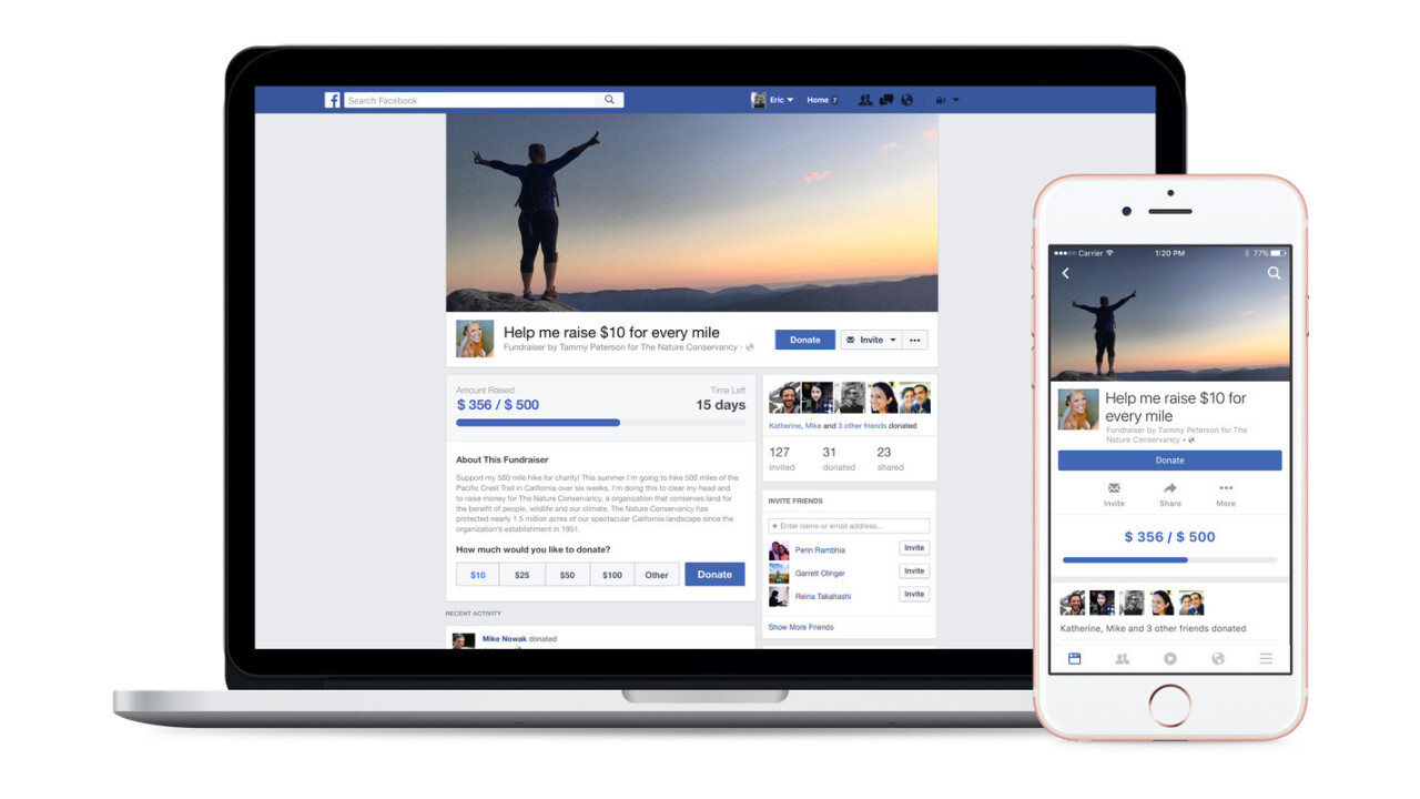 Facebook now lets you raise funds for your favorite charities