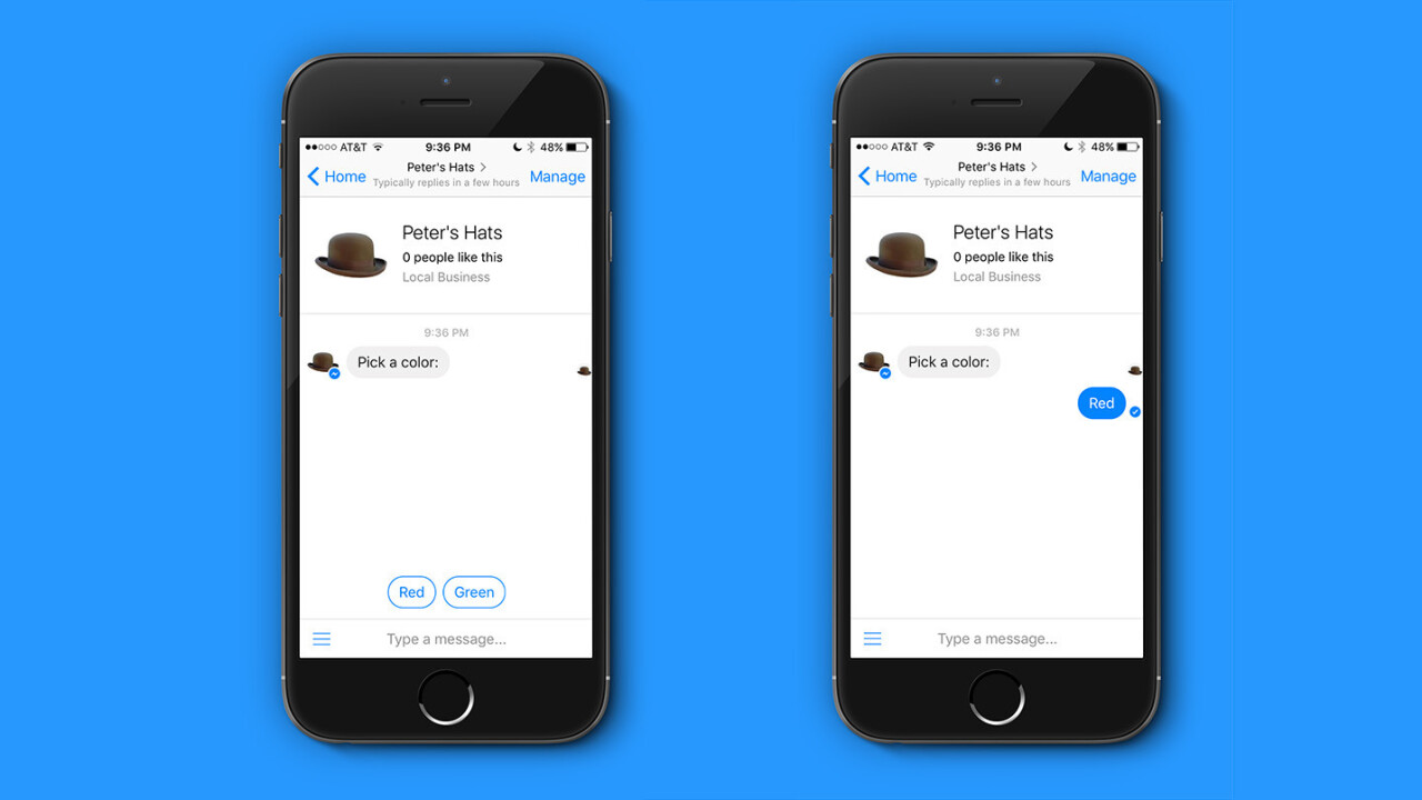 Messenger chatbots can now add quick reply buttons and send GIFs in conversations