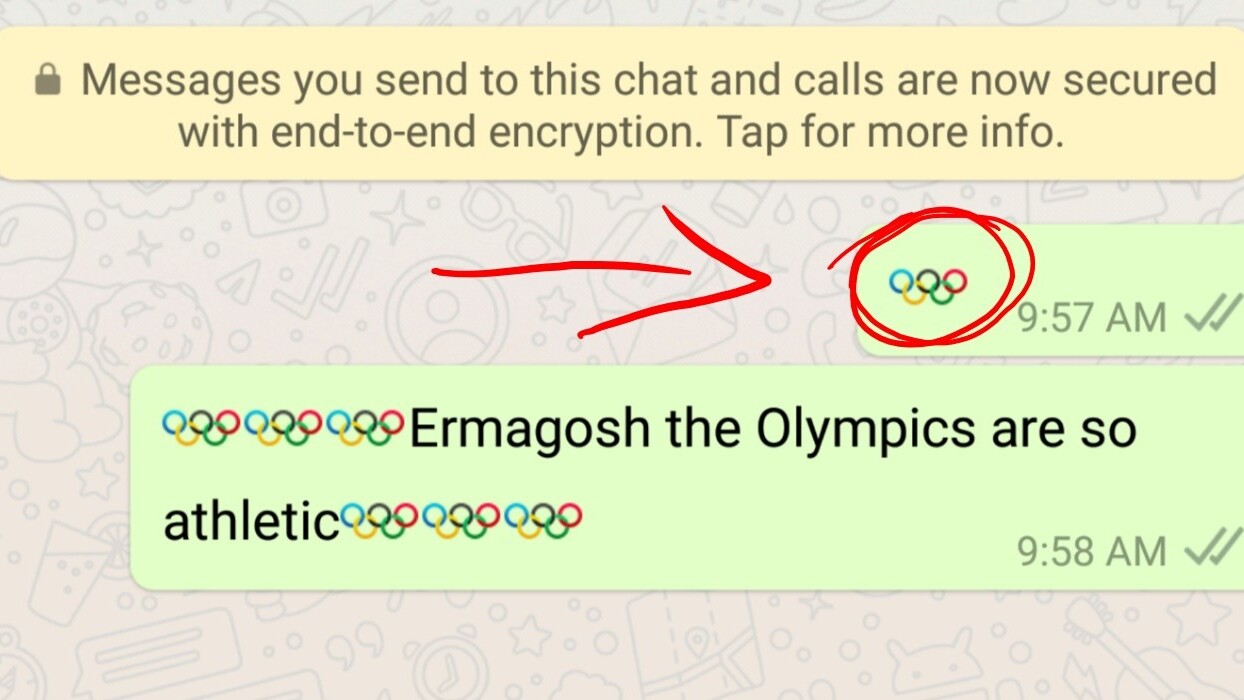 WhatsApp has a hidden Olympics emoji