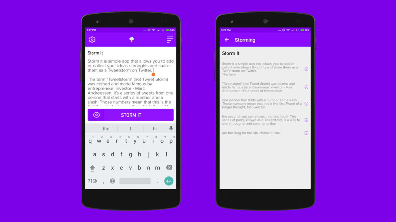 Publish tweetstorms on the go with Storm It for Android [Update: Now on iOS too]