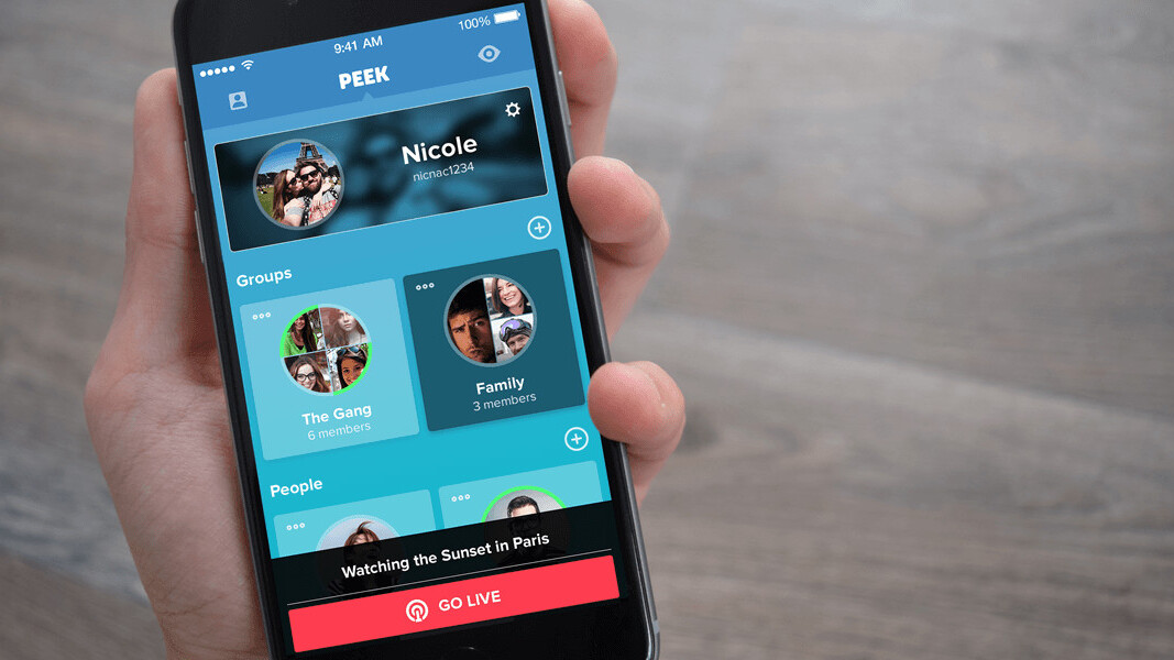 Peek lets you live stream privately with friends and family