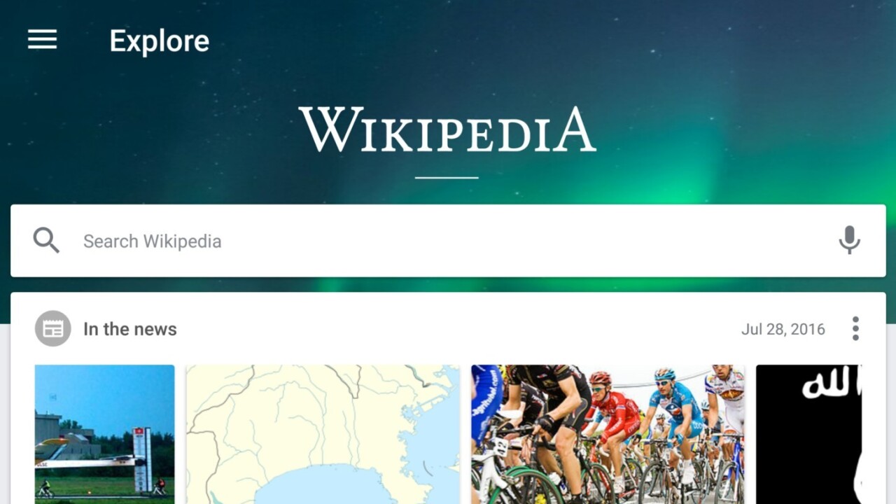 Wikipedia is pivoting into news with its redesigned Android app