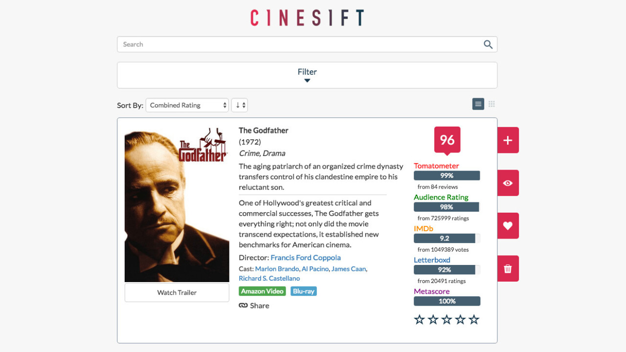 You’ll never have to worry about picking a movie with this awesome film database