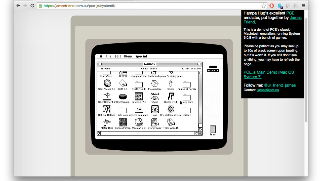 Run classic Macintosh OS natively in your browser, courtesy of JavaScript