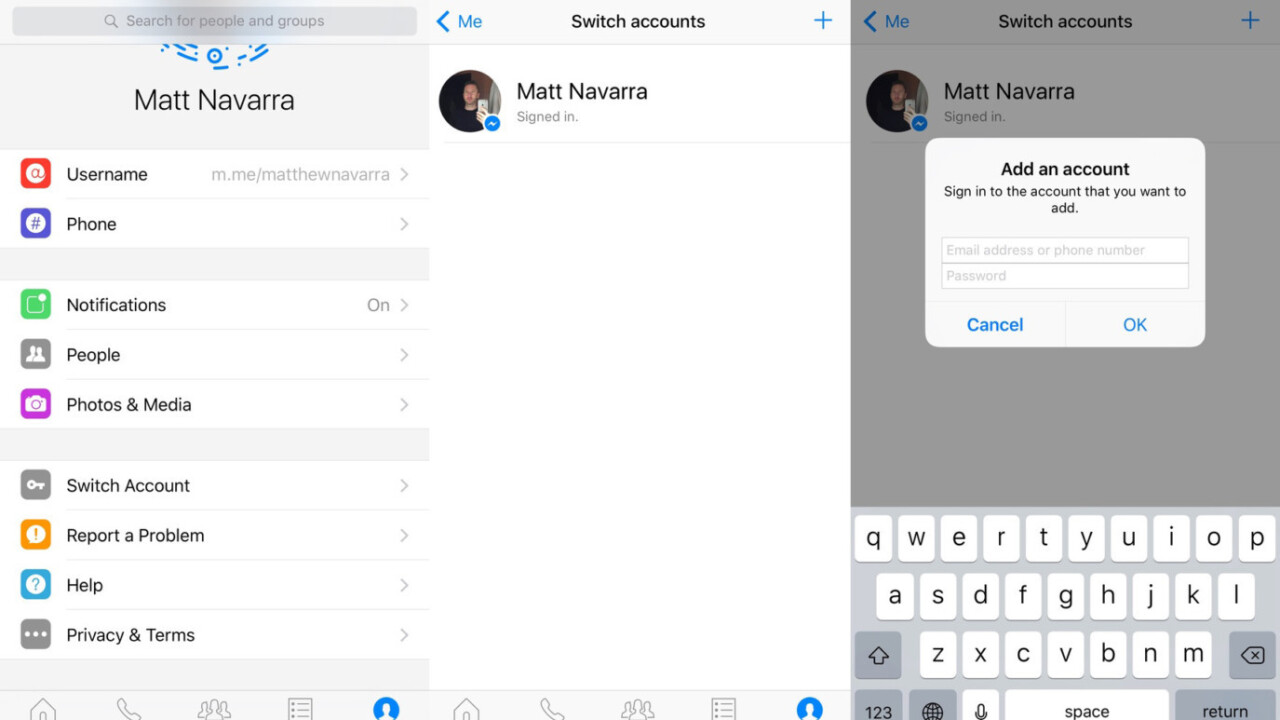 PSA: Facebook Messenger is finally rolling out account switching on iOS