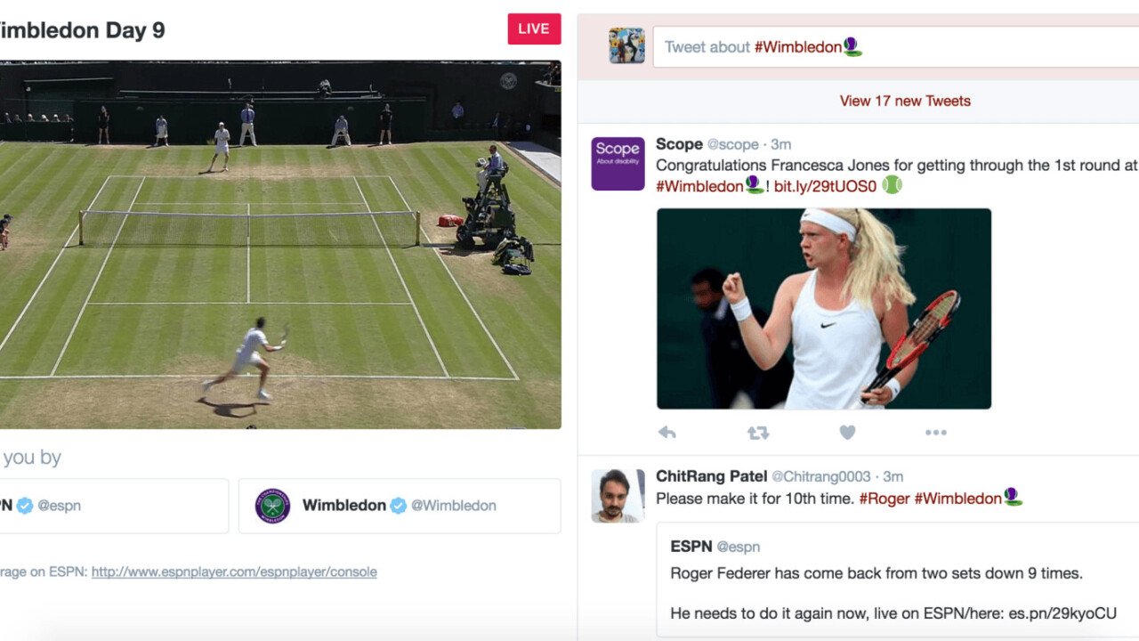 Twitter launches its first livestream sports broadcast with Wimbledon