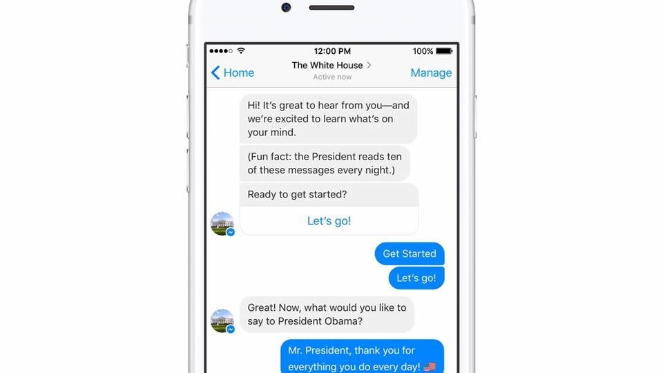 You can now write to President Obama via a White House Messenger bot