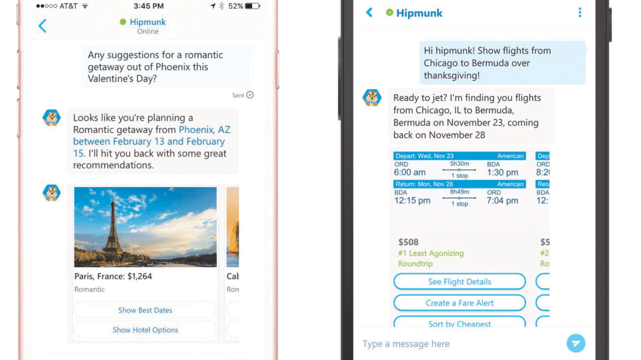 Skype gets smarter with five new conversational bots, including Skyscanner