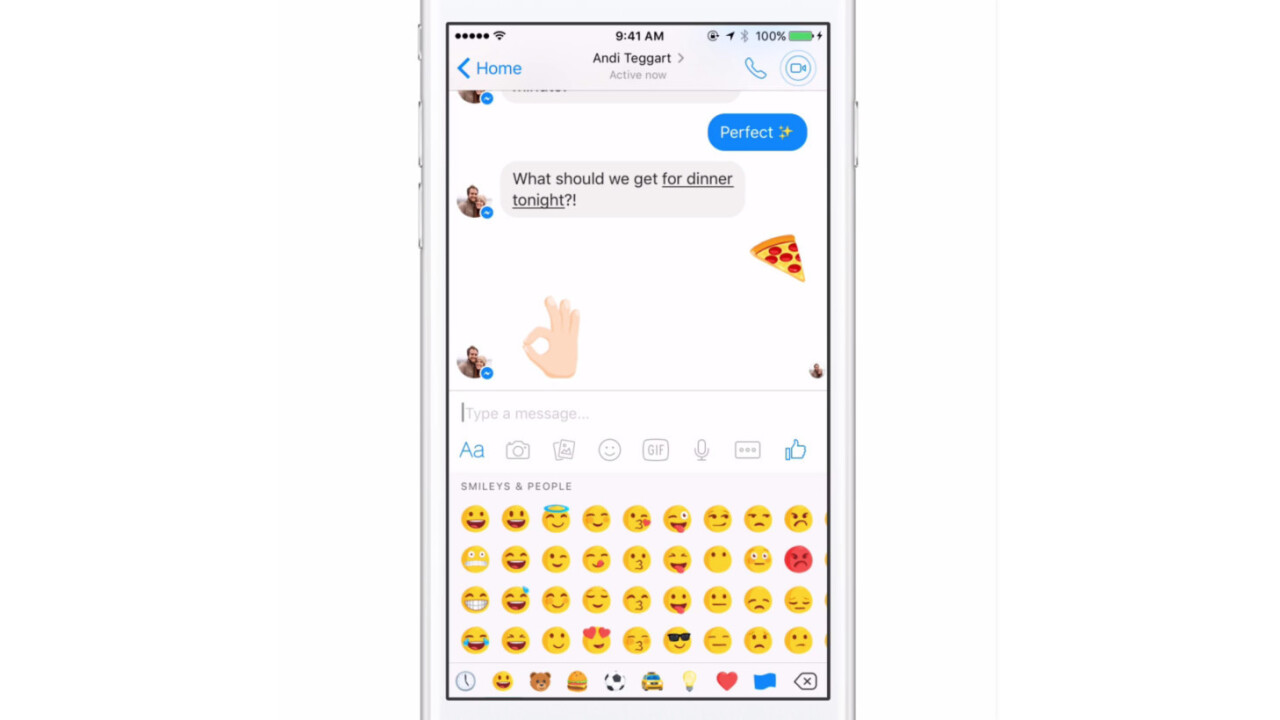 Facebook Messenger finally lets you resize any emoji