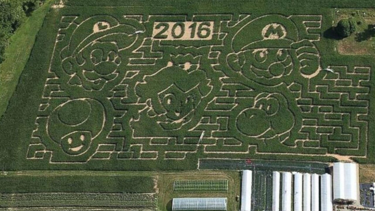 There’s a Super Mario-themed corn maze and we want to go to here