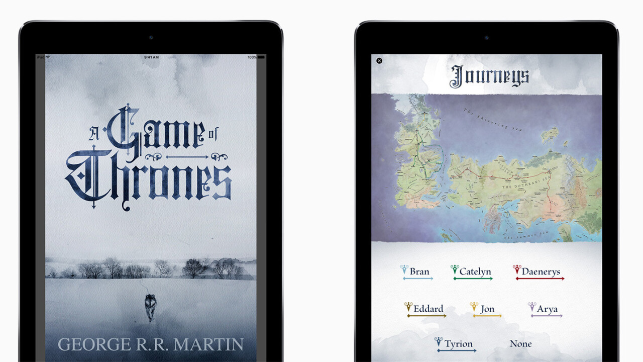 Apple is now selling interactive Game of Thrones iBooks
