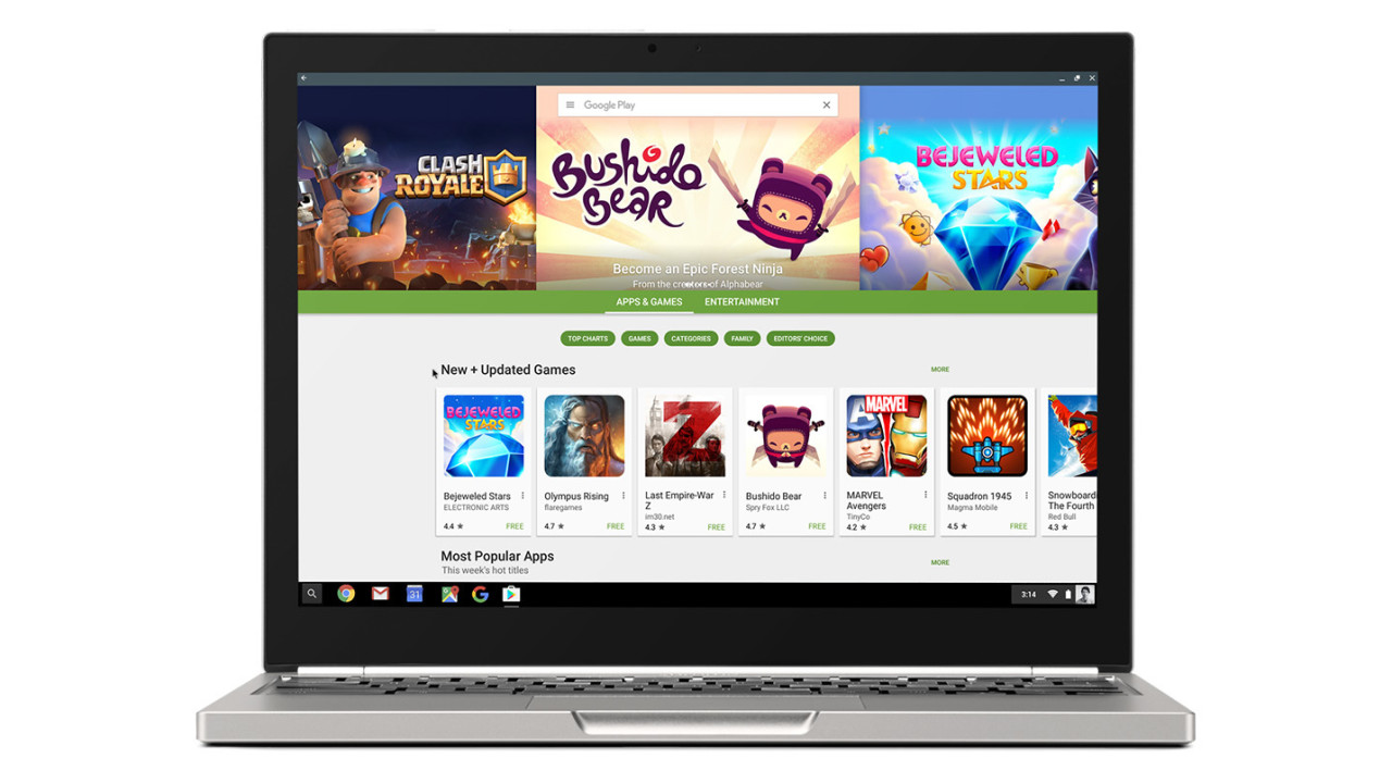 Google Play is now bringing Android apps to Chromebooks