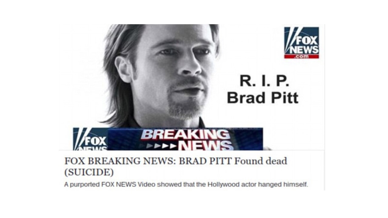 Brad Pitt isn’t dead, so don’t click that dodgy link on Facebook