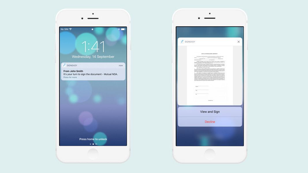 SignEasy now lets you sign documents straight from your iOS lock screen