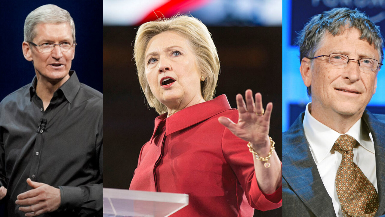 Hillary Clinton considered Bill Gates and Tim Cook for Vice President