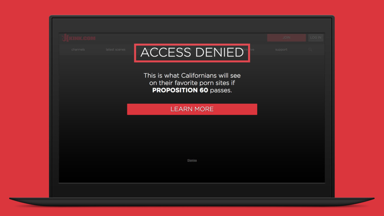 Porn sites locked California users out to protest proposed condom law