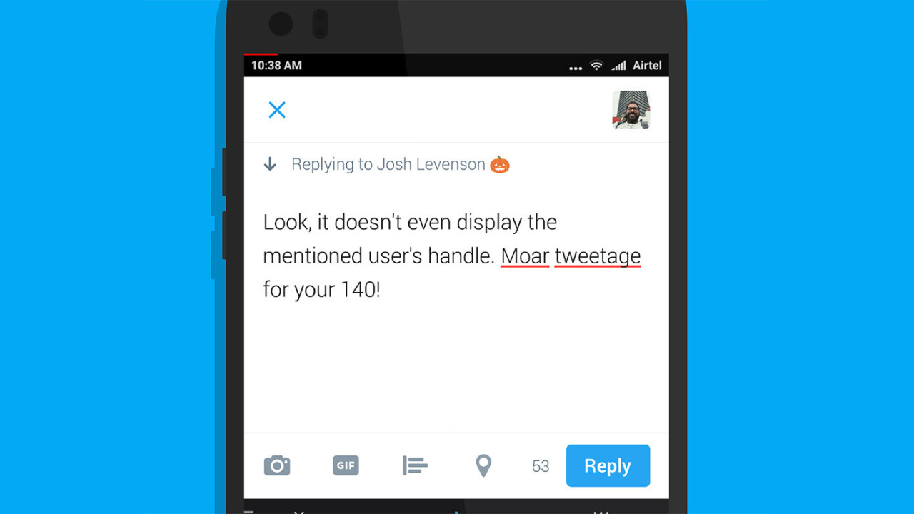 Twitter is testing relaxed character limits for replies