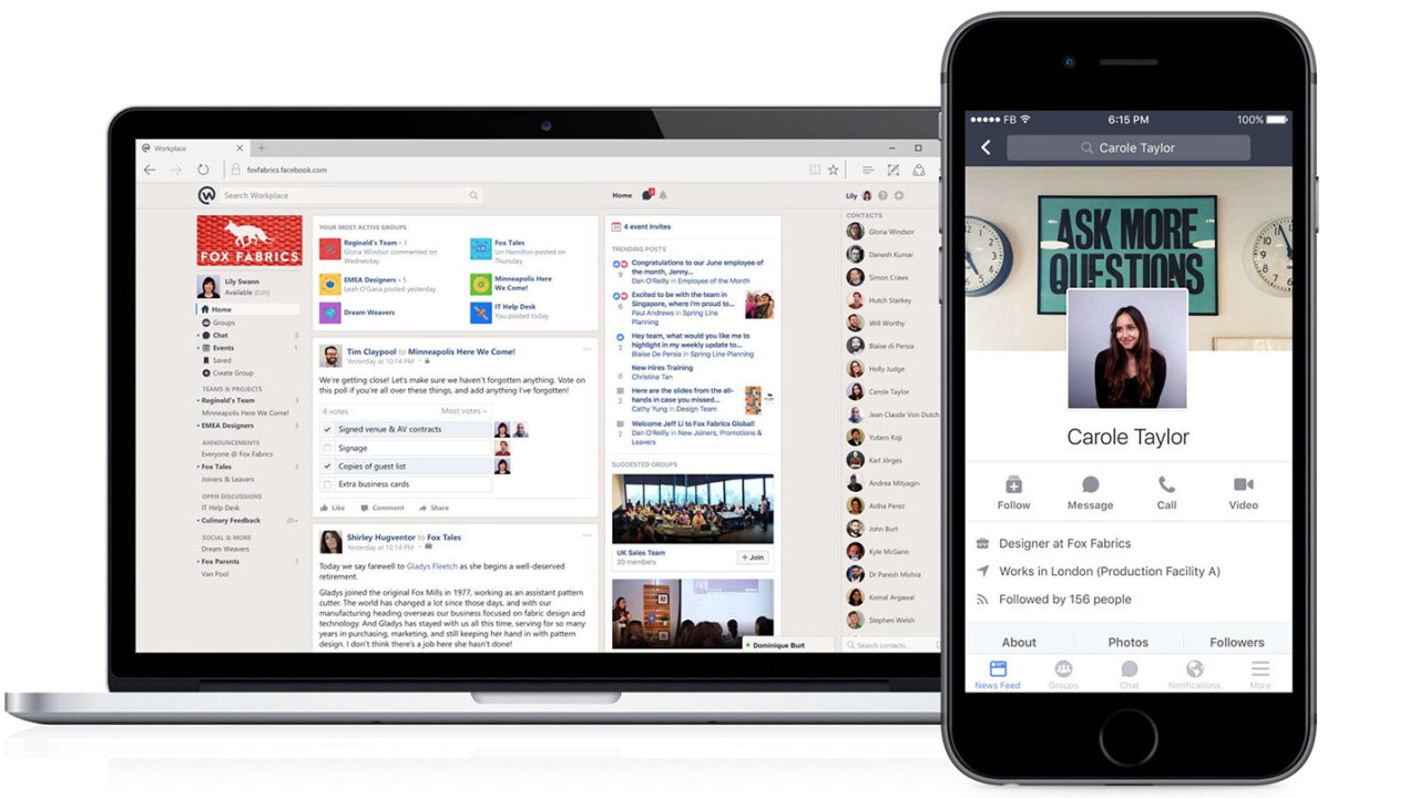 Facebook launches Workplace – its attempt at a ‘Slack for Enterprises’