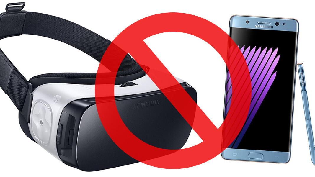 Oculus wants Samsung’s exploding Galaxy Note 7 nowhere near your face