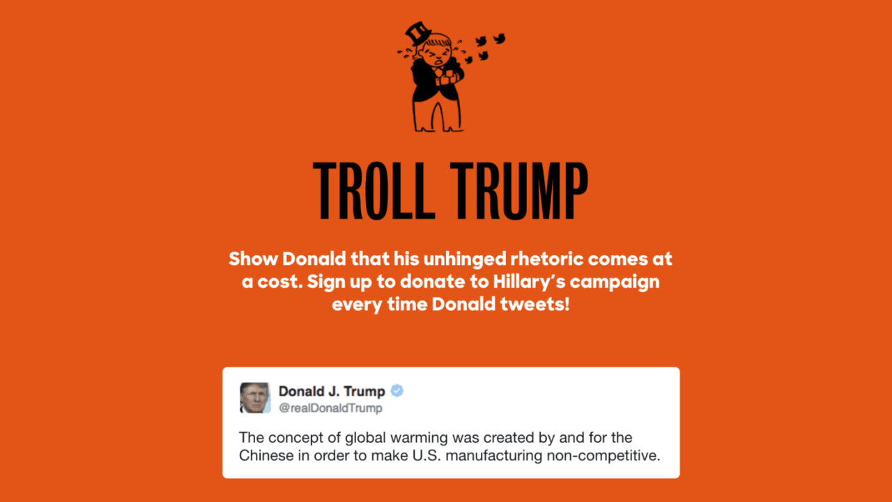 New donation tool makes Clinton $1,100 for each @realDonaldTrump tweet