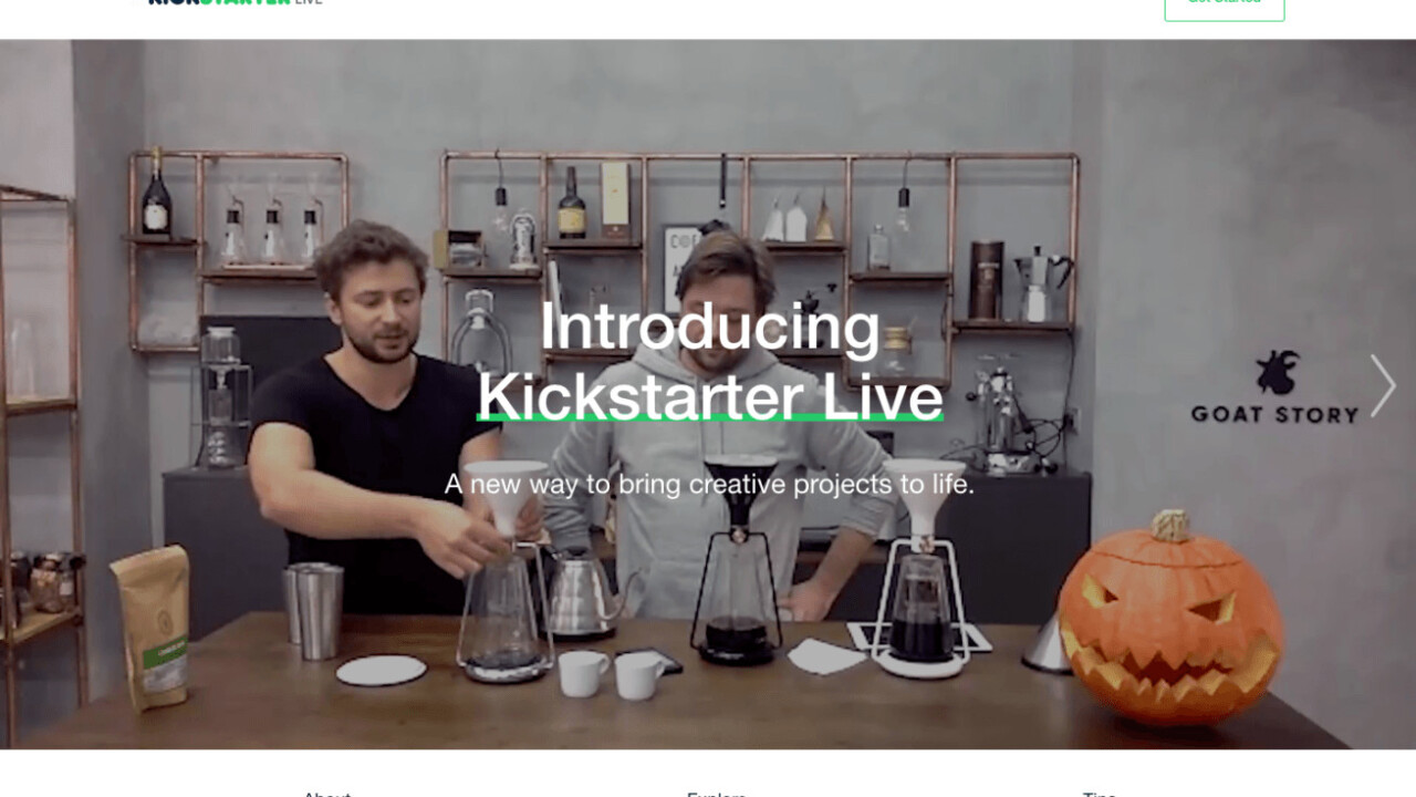 KickStarter Live will let creators livestream their campaigns to the world