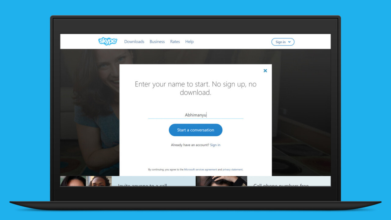 Skype now lets you make calls without an account