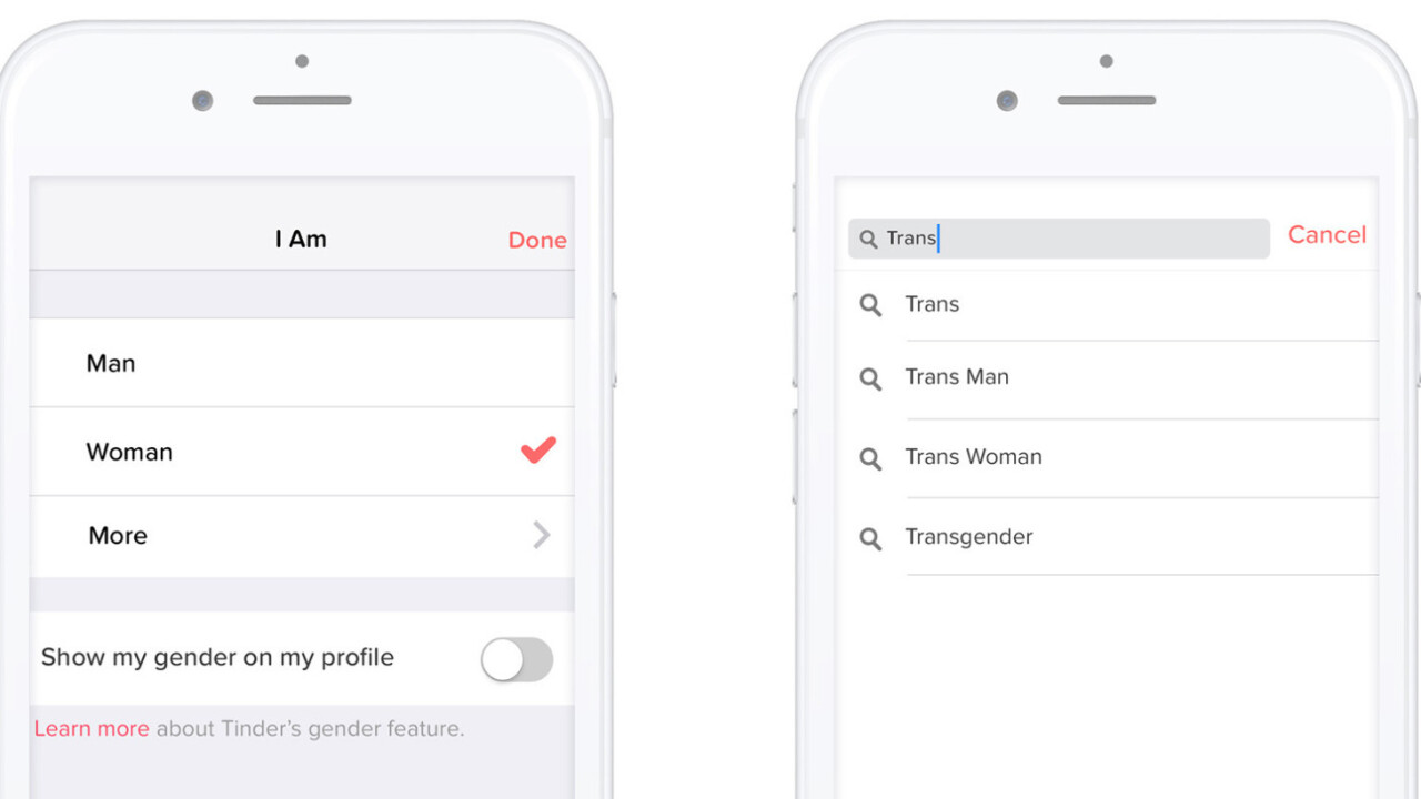 Tinder now supports more gender identities