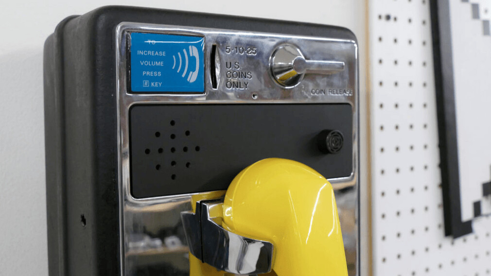 This oldschool payphone is actually a boombox that spins 90s hits