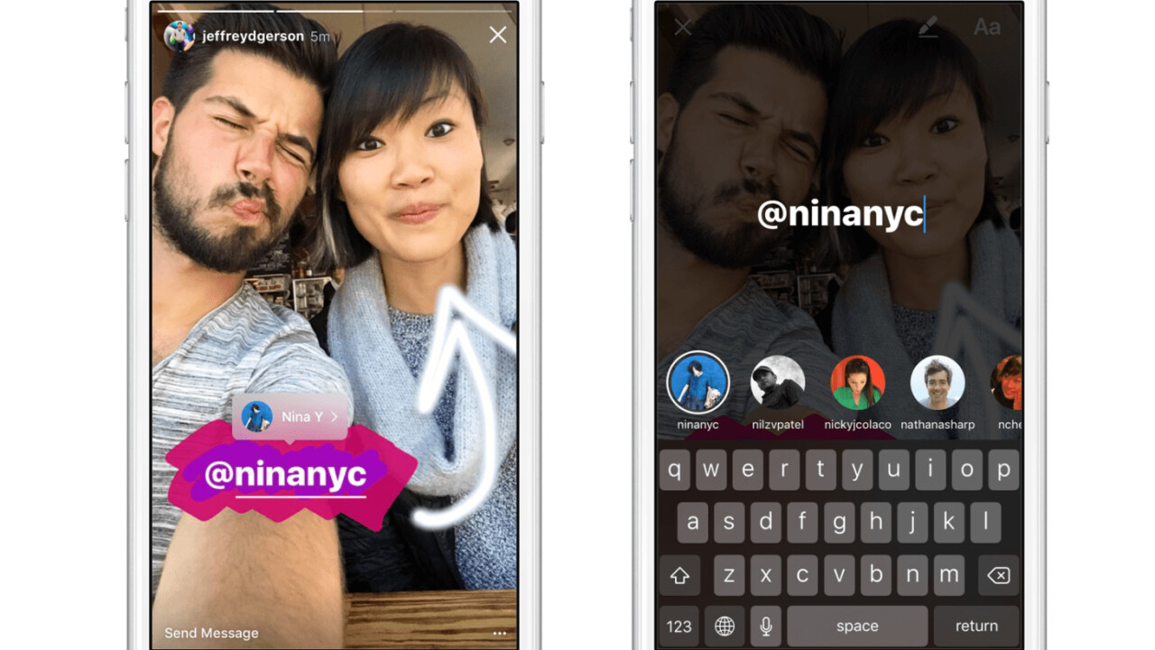 Instagram Stories now lets you add mentions, URLs and Boomerangs