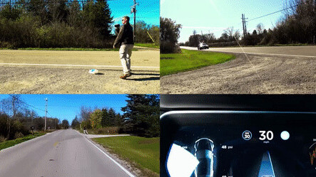 Watch this guy nearly get mowed down in Tesla Autopilot test
