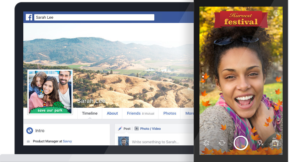 Facebook tests letting anyone upload Snapchat-like photo frames