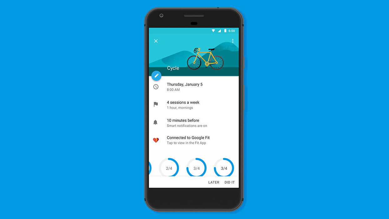 Google Calendar wants to help you lose all that holiday weight with new fitness features