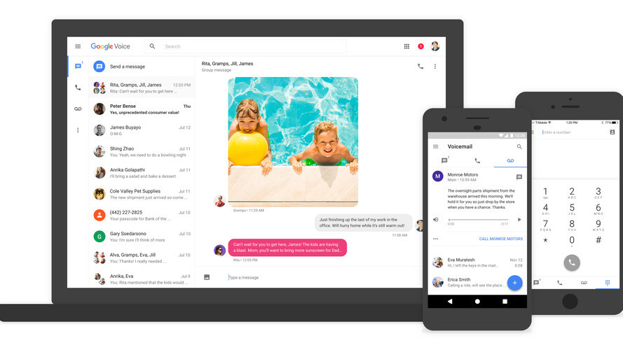 Google Voice gets a fresh coat of paint and group messaging features