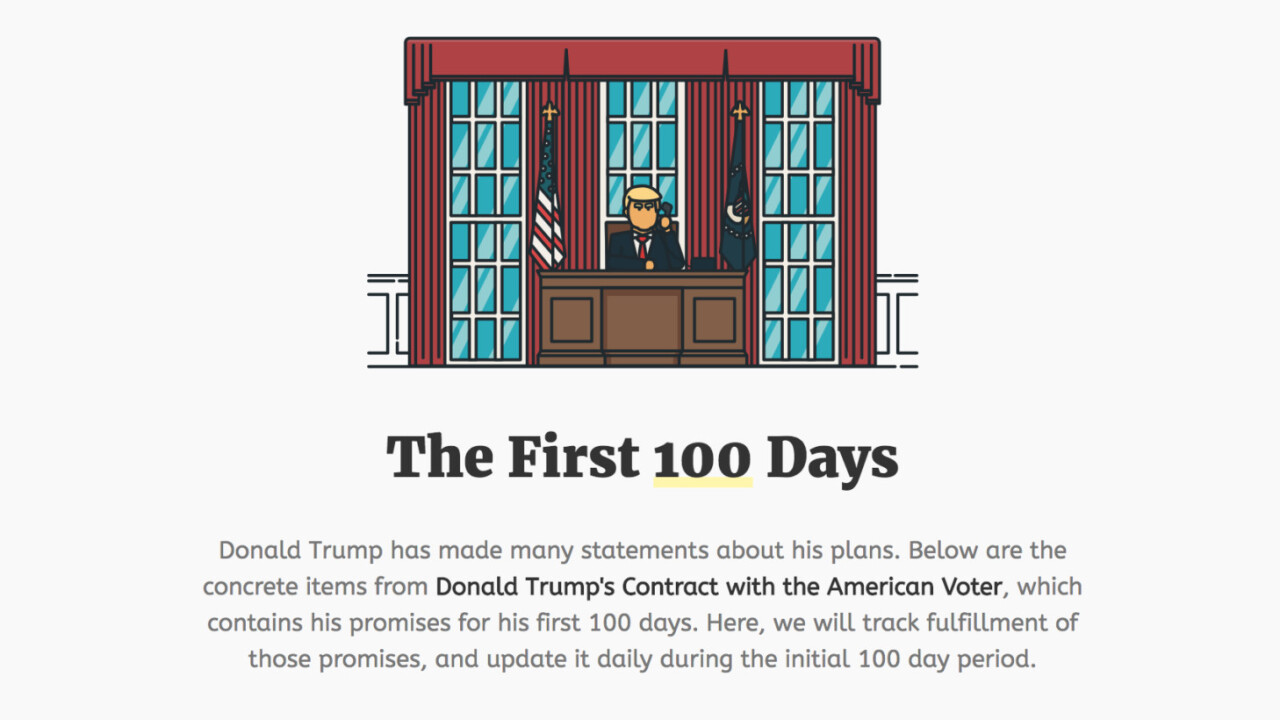 Track Trump’s first 100 days in office with this non-partisan website
