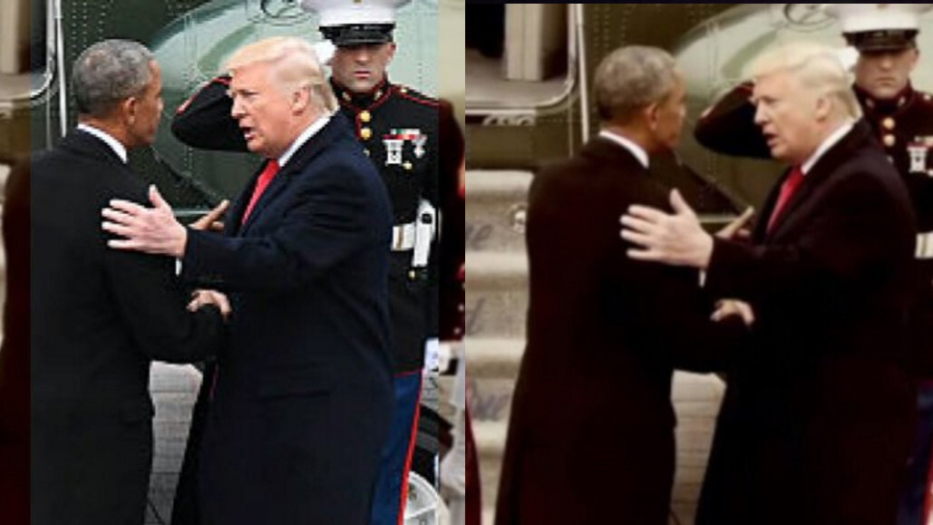 Did staffers photoshop Trump’s small hands in this photo? [Update: Nope]