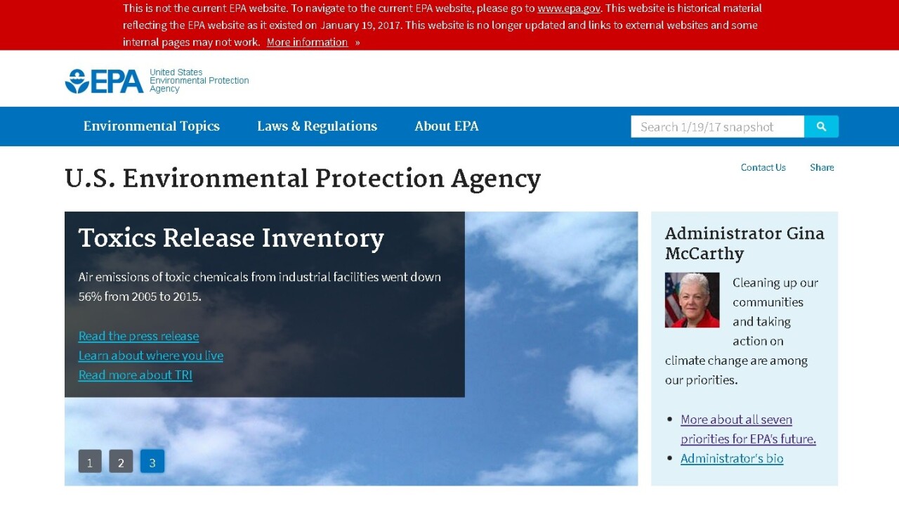 A pre-Trump version of the EPA website exists — you know, just in case
