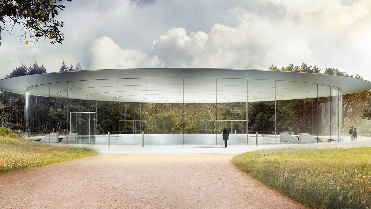 Apple’s futuristic 175-acre campus features a theater named after Steve Jobs