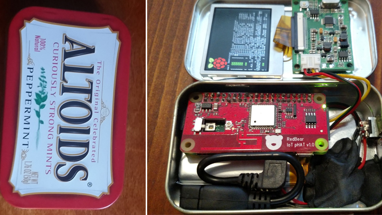 This tiny mint box is actually a self-contained PC packing a Raspberry Pi