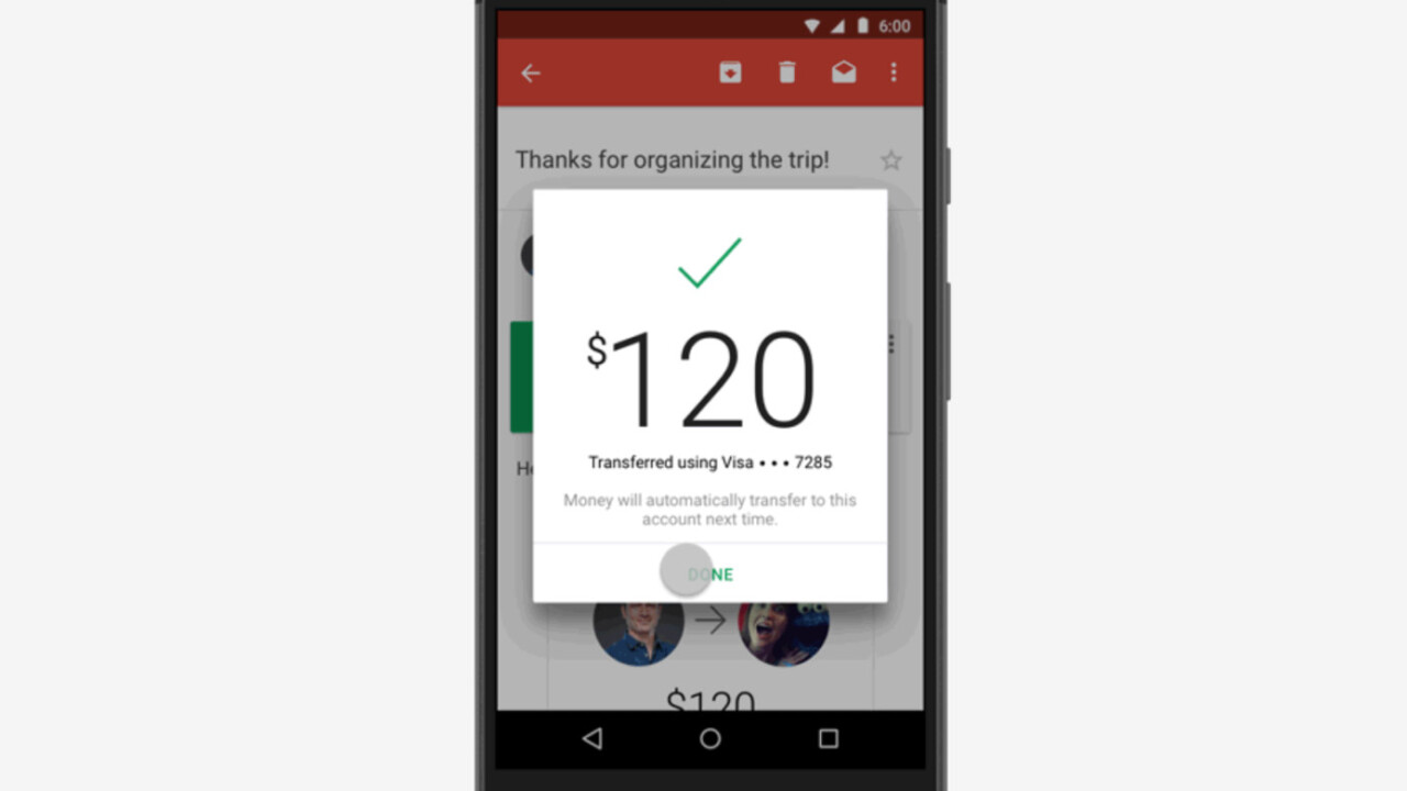 Google now lets you send money via Gmail on Android
