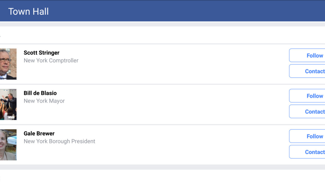 Facebook launches Town Hall feature to help you contact local government officials