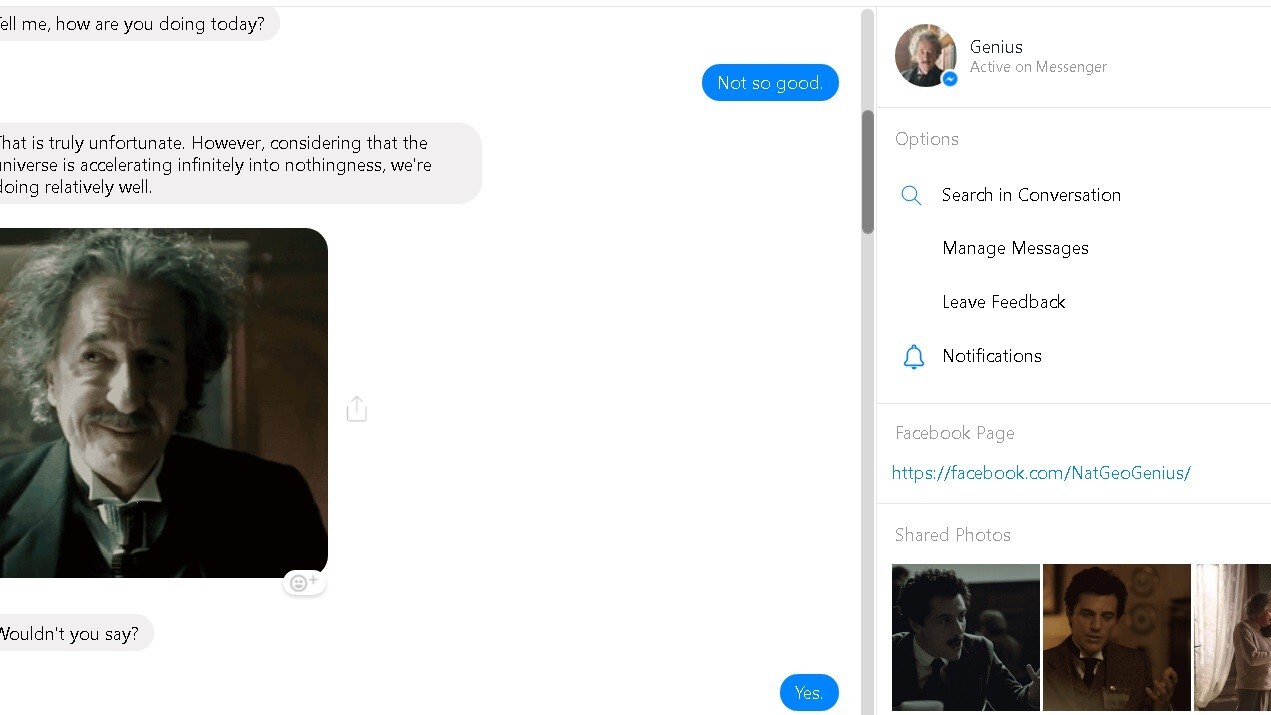 Einstein chatbot shows Facebook Messenger’s potential as an educational tool