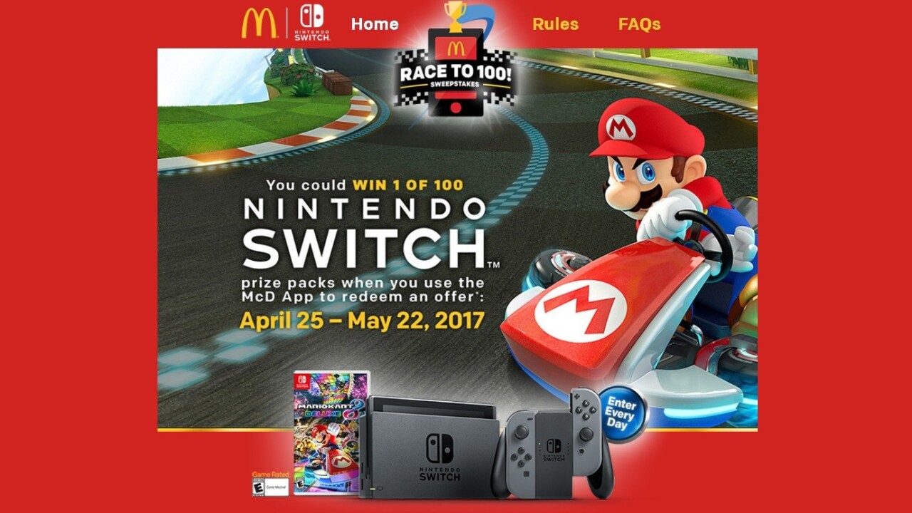 McDonald’s is giving away the elusive Nintendo Switch